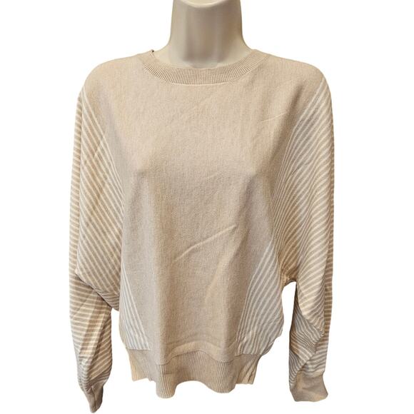 NWT Autumn Skye sz M beige slub Batwing knit sweater Neutral winter warm NEW - Picture 2 of 8